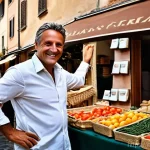 마이크로 프랜차이즈 운영의 히든 챔피언 - **"Local Artisan's Digital Triumph"**
    A sun-drenched, bustling Italian street market in a charmi...
